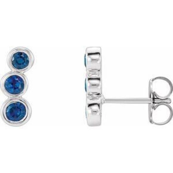 Sterling SilverBlue Sapphire Ear Climbers